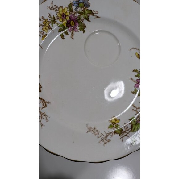 Rosina Bone China Luncheon Plate Floral Pattern Gold Trim Vintage - Picture 4 of 8